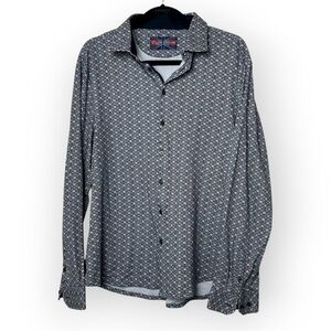 English Laundry Mens Blue Cotton Button Down Long Sleeve Collared Shirt L